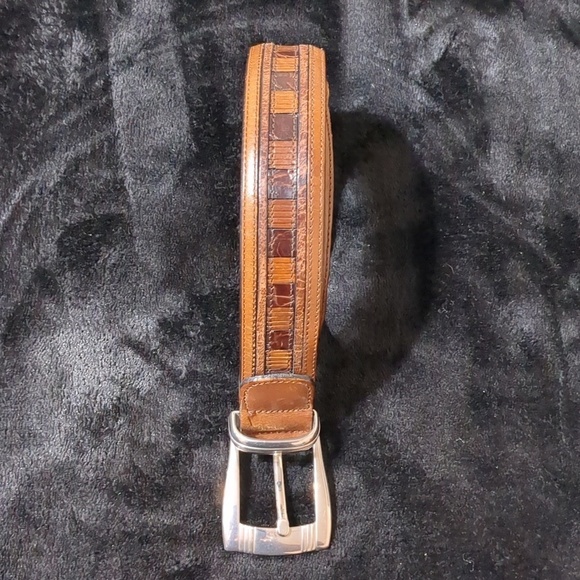 cale Other - Cālé Genuine Lizard Skin Belt Size 32 (39") Brown Made in Spain